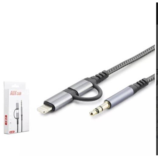 Hadron Gj-027 3.5Mm To Type-C + Lıghtnıng Kablo Aux Car Siyah(250.10.50.0538)