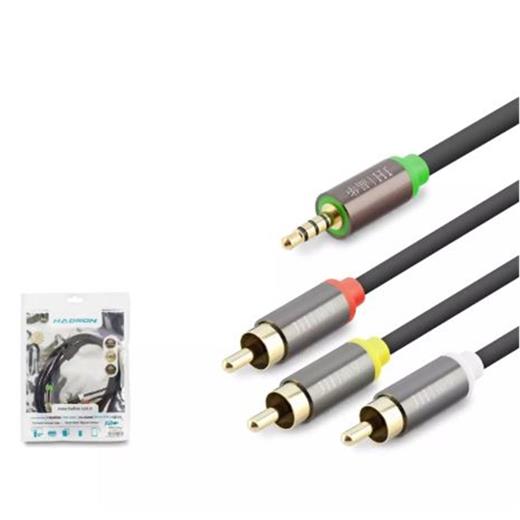 Hadron Hdx1064 3.5Mm To 3Rca Kablo 2Lıne Gold 1.5M Siyah(250.10.50.0539)