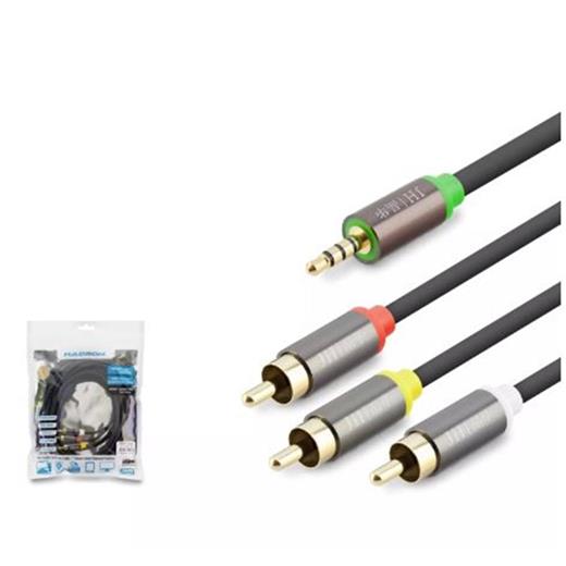 Hadron Hdx1066 3.5Mm To 3Rca Kablo 2Lıne Gold 5M Siyah(250.10.50.0541)