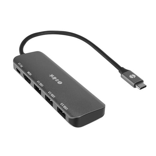 S-Link Sw-U518 Gri Metal Usb 3.. To 3-Usb3.0, 1-Typec Pd 1-4K Hdmı Adaptör(250.20.20.0031)