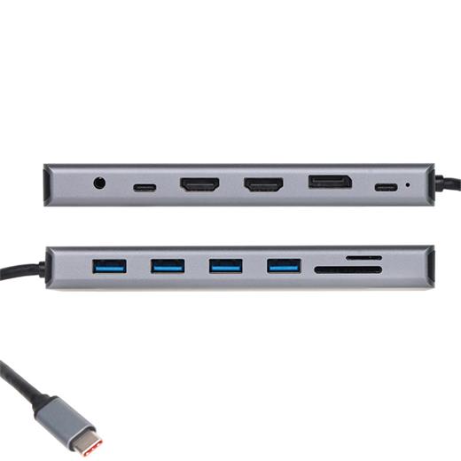 Vcom Cu4706 Type-C To Hdmı-2+Dp+Usb3.0-3+Type C+Usb2.0+Rj45+Sd2.0+Tf2.0+Pd+Dc 3.5Mm 13 İn 1 Çevirici(250.20.20.0040)