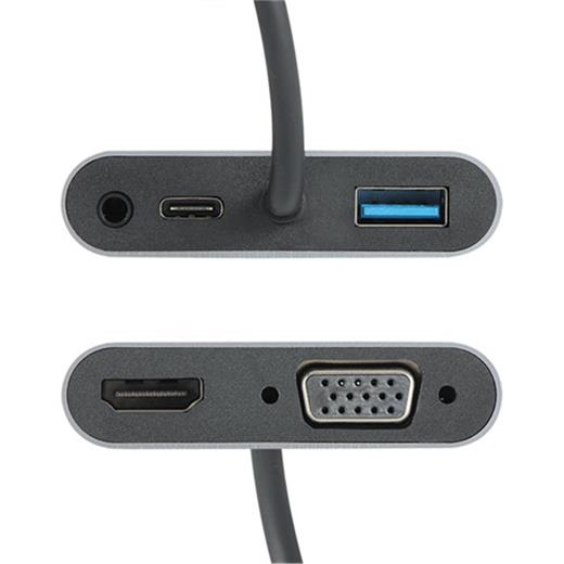Vcom Cu4511 Type-C To Hdmi+Vga+Usb 3+3.5Mm Aux+ Type-C Çevirici(250.20.20.0041)
