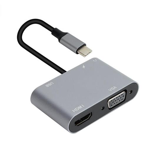 Vcom Cu4511 Type-C To Hdmi+Vga+Usb 3+3.5Mm Aux+ Type-C Çevirici(250.20.20.0041)