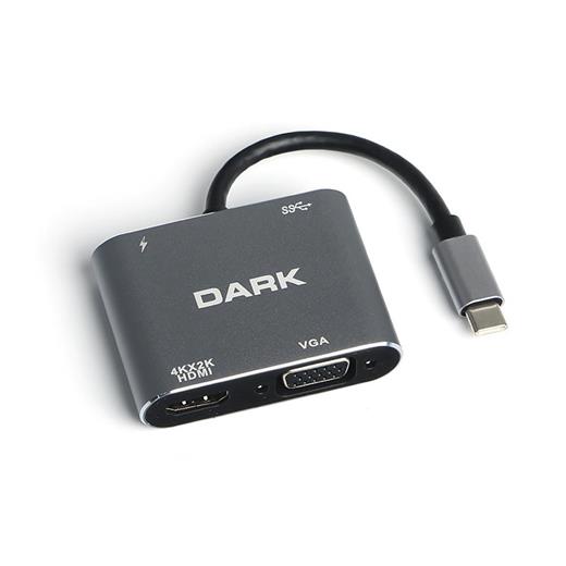 Dark Dk Ac U31Xhdv  Usb 3.1 Type-C Den 4K Uhd Hdmı & Vga Dönüştürücü Adaptör(250.20.20.0070)