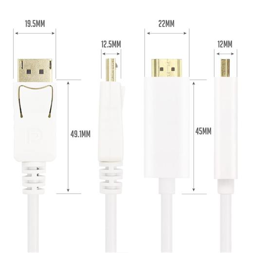 Vcom Cg605L-1.8 Beyaz 1.8Mt Display Port Erkek To Hdmi Erkek Kablo(250.20.30.0057)