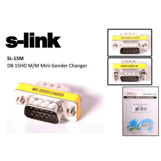 S-Link Sl-15M Vga Erkek-Erkek 15Pin Dönüştürücü(250.20.40.0015)
