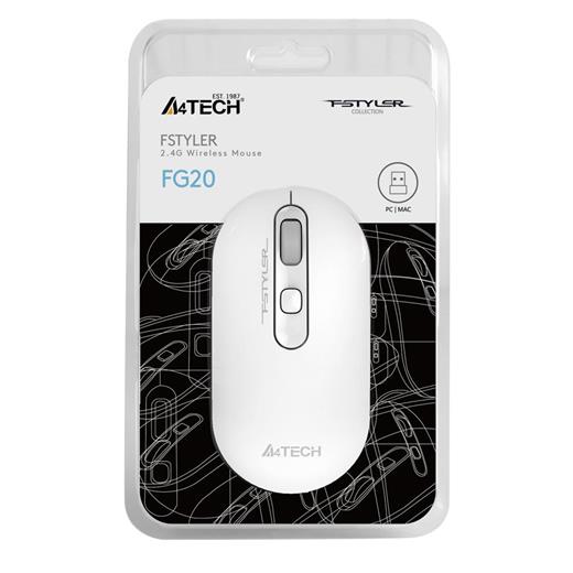 A4 Tech Fg20 Beyaz Nano Kablosuz Optik 2000 Dpi Mouse(300.20.30.0076)