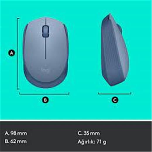 Logitech 910-006866 M171 Kablosuz Mavi Gri Mouse(300.20.30.0321)
