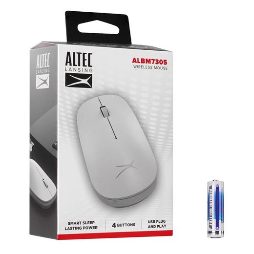 Altec Lansing Albm7305 Beyaz 2.4Ghz Usb 1600Dpı Alkalin Pilli Kablosuz Mouse(300.20.30.0406)