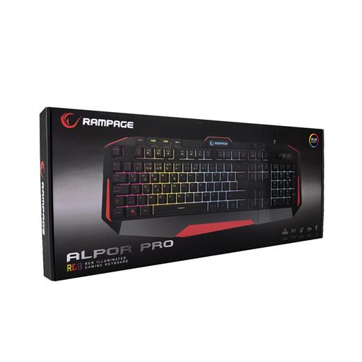 Rampage Kb-Rx7 Alpor Pro Siyah Usb Rgb Aydınlatmalı Q Gaming Oyuncu Klavyesi(300.30.20.0031)
