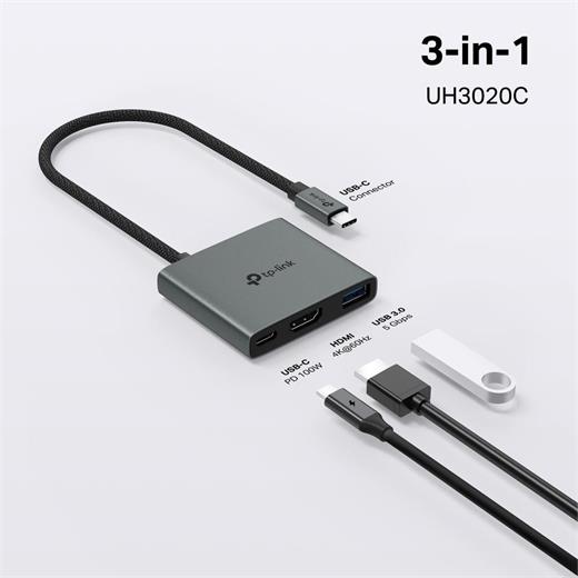 Tp-Link Uh3020C Usb Type C Docking Station 3 Port ( Usb-C + Hdmı + Usb 3.0)(300.40.20.0051)