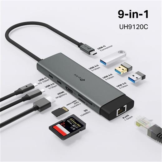 Tp-Link Uh9120C Usb Type C Docking Station 9 Port ( Usb-C Pd + Usb C + Usb 3.0 X3 + Kart Okuyucu )(300.40.20.0053)