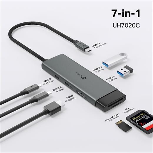Tp-Link Uh7020C Usb Type C Docking Station 7 Port ( Usb-C Pd + Usb C + Hdmı + Usb 3.0 X2 )(300.40.20.0054)