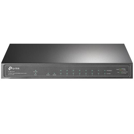 Tp-Link Tl-Sg1210P 8 Port 10-100-1000 Poe+ Switch 1 Port Sfp Çelik Kasa Rack Mount(400.40.10.0002)
