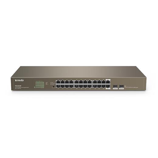Tenda Teg1024F 24 Port 10-100-1000 Mbps + 2 Port Sfp Switch Çelik Kasa Rack Mount(400.40.10.0296)