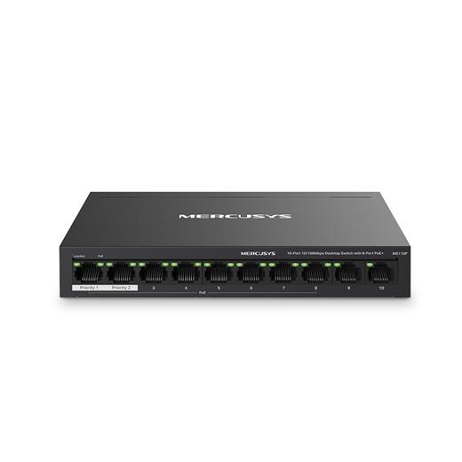 Tp-Link Mercusys Ms110P 8 Port 10-100 Mbps Poe+ 2 Port 10-100 Switch Metal Kasa(400.40.10.0332)