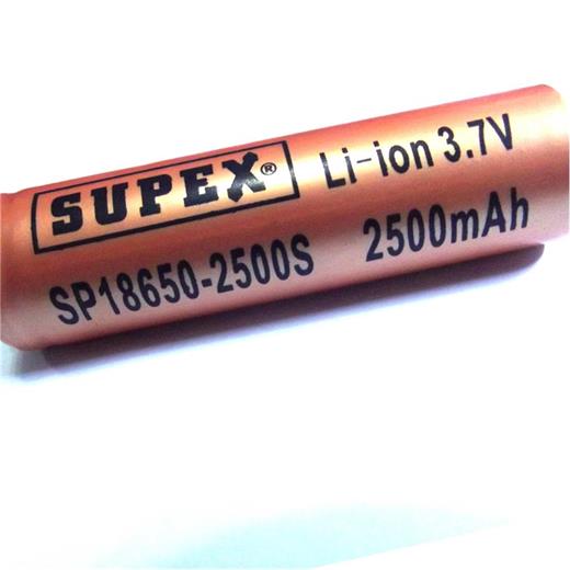 Supex 18650-2500 Şarjlı Li-On Pil Düz Kafa(420.10.35.0031)