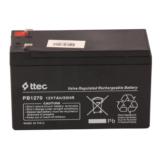 Ttec 12V 7Ah-20Hr Base Bakımsız Kuru Akü Alarm-Siren İçin Ups Uygun Değil 1,75 Kg (420.20.10.0040)