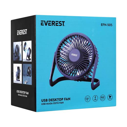 Everest Efn-505 Masaüstü Lacivert Usb Fan (145Mmx141Mmx105 Mm)(420.50.10.0013)