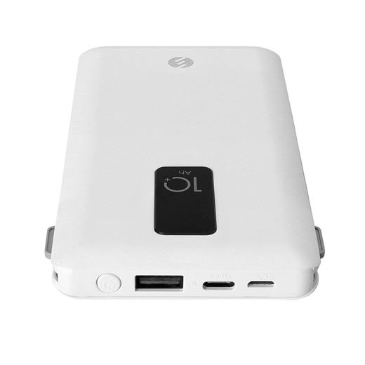 S-Link Ip-T100C 10000Mah Lightning+Micro+Type C Kablolu Powerbank Beyaz Lcdli (420.60.10.0164)
