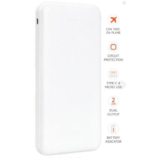 Snapmax Snp-3000 Beyaz 10.000 Mah Powerbank 2X Usb Çıkışlı 1 Type-C Ve 1 Micro Girişli(420.60.10.0199)