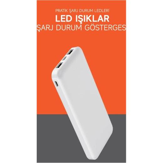 Snapmax Snp-3000 Beyaz 10.000 Mah Powerbank 2X Usb Çıkışlı 1 Type-C Ve 1 Micro Girişli(420.60.10.0199)