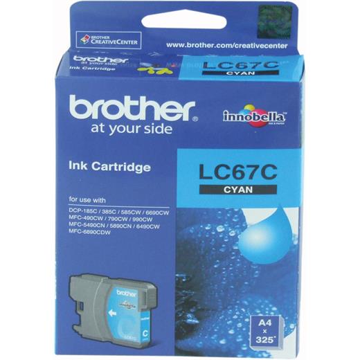 Brother Lc-67C Cyan Mavi 325 Sayfa Kartuş Dcp-185-385 Mfc-490-615-790-795-990-5490-5890-6490-6890(450.10.20.0101)