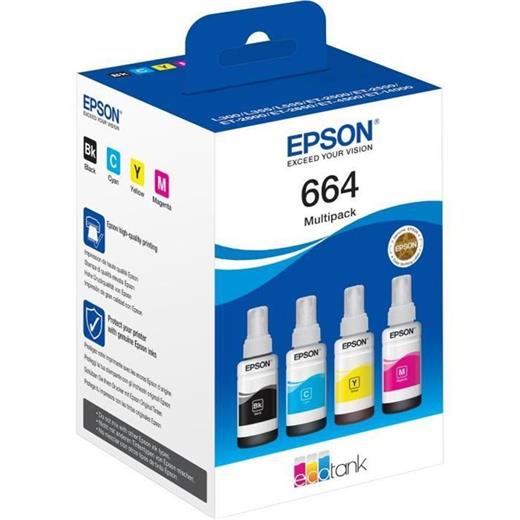 Epson T6646 Cyan-Magenta-Yellow-Black Mavi-Kırmızı-Sarı-Siyah 4Lü Multipack Kartuş(450.10.40.0068)