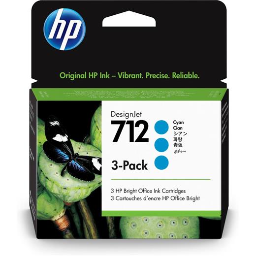 Hp 712 Cyan Mavi 29Ml 3Lü Paket Plotter Kartuşu 3Ed77A(450.50.10.0154)