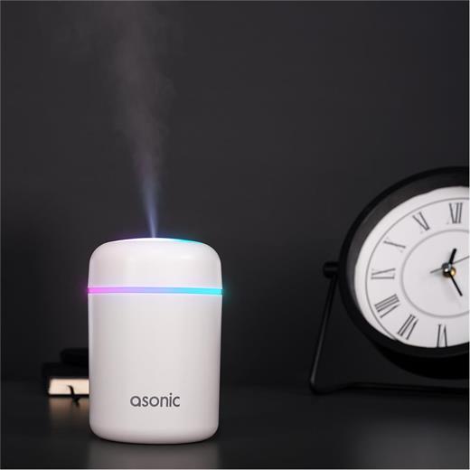 Asonic Hn21 Matte Beyaz 2W 300Ml Kapasiteli 4 Saat Çalışabilir Rgb Mini Oda Nemlendirici(470.10.10.0037)
