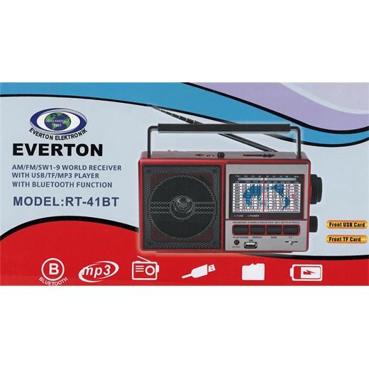 Everton Rt-41 Fm-Usb-Tfcard-Mp3 Bluetooth Şarjlı Nostaljik Radyo(550.20.20.0018)