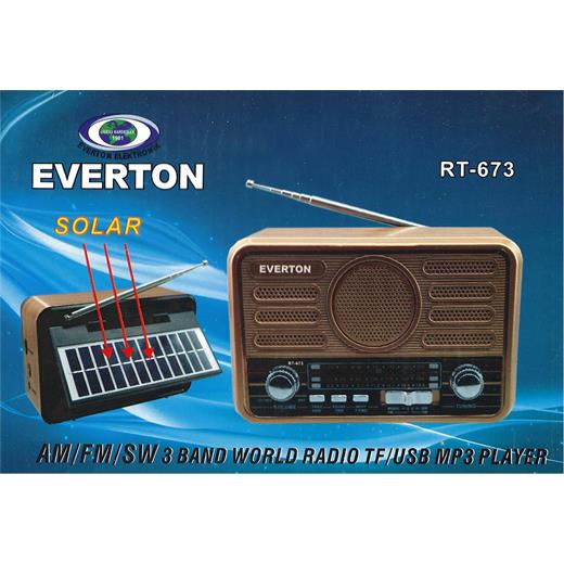 Everton Rt-675  Bluetooth Fm-Usb-Tf-Aux Şarjlı Solar Nostaljik Radyo(550.20.20.0163)