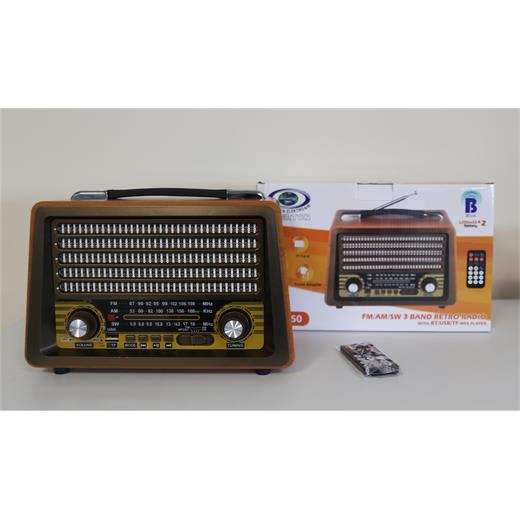 Everton Rt-750  Bluetooth Fm-Usb-Tf-Aux  Şarjlı Nostaljik Radyo(550.20.20.0186)