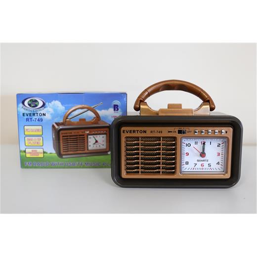 Everton Rt-749  Bluetooth Fm-Usb-Tf-Aux  Şarjlı Nostaljik Radyo(550.20.20.0187)