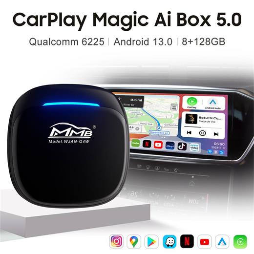 Mmb Max 5.0 Android 13, 8+128Gb, Kablosuz-Wireless Carplay Sm6225 Chipset Full Android Box(550.30.20.0018)