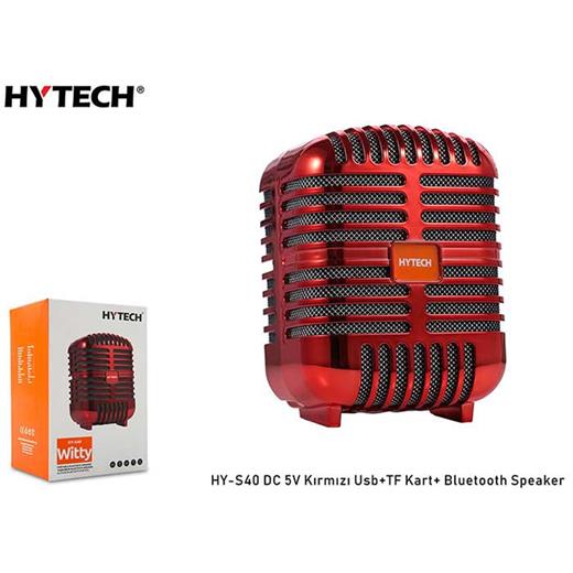 Hytech Hy-S40 Dc 5V Bluetooth Speaker Kırmızı Usb+Tf Kart+(550.50.50.0035)