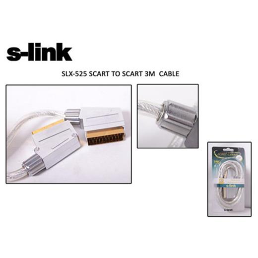 S-Link Slx-525 Scart To Scart 3Mt Gold Metal Kablo(550.60.70.0021)