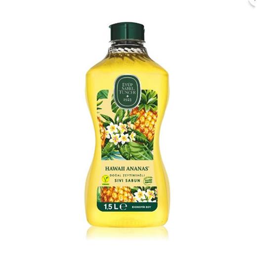 Eyüp Sabri Tuncer 1,5Lt  Hawaii Ananas Doğal Zeytin Yağlı Sıvı Sabun Pet Şişe(650.10.20.0065)