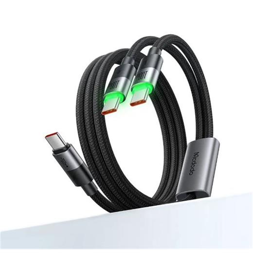 Mcdodo Ca-6740 2-İn-1 Kablo 100 W Type-C Type-C+Type-C 1.5 M Siyah Kablo(750.60.20.0068)