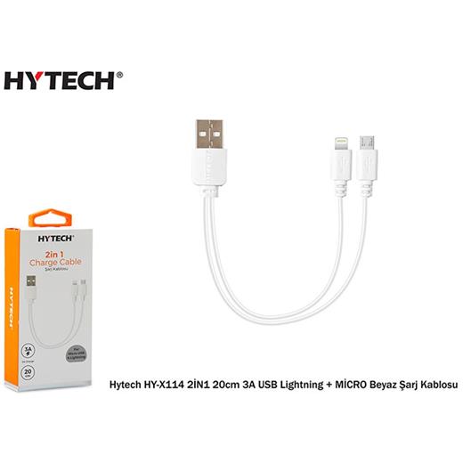 Hytech Hy-X114 2İn1 20Cm 3A Usb Lightning + Micro (750.60.25.0007)