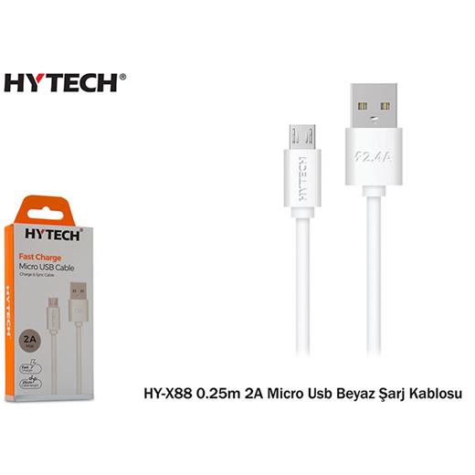 Hytech Hy-X88 0.25M 2A Micro Usb Beyaz Şarj Kablos(750.60.25.0101)