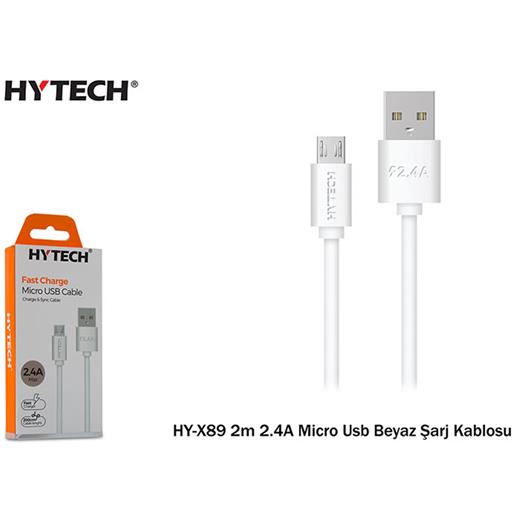 Hytech Hy-X89 2M 2.4A Micro Usb Beyaz Şarj Kablosu(750.60.25.0102)