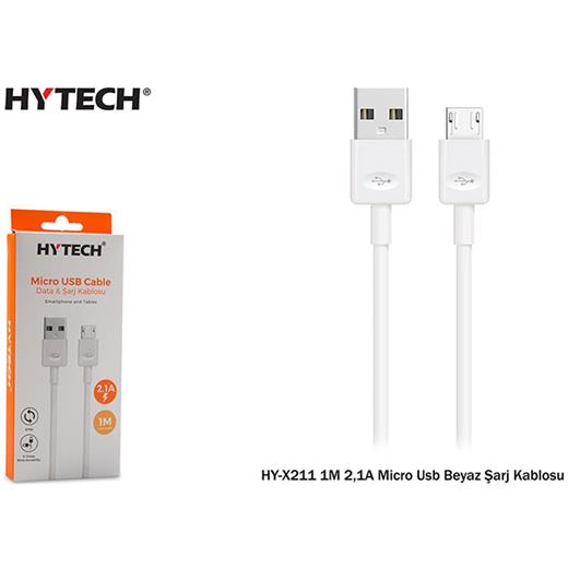 Hytech Hy-X211 1M 2,1A Micro Usb Beyaz Şarj Kablosu (750.60.25.0134)