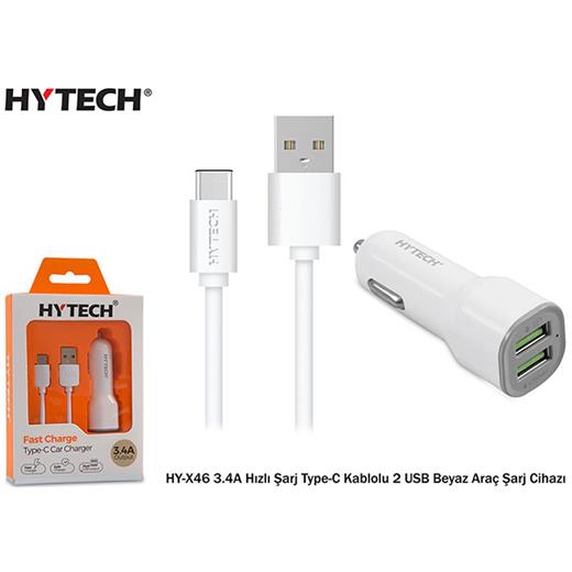 Hytech Hy-X46 3.4A Hızlı Şarj Type-C Kablolu 2 Usb(750.60.35.0041)