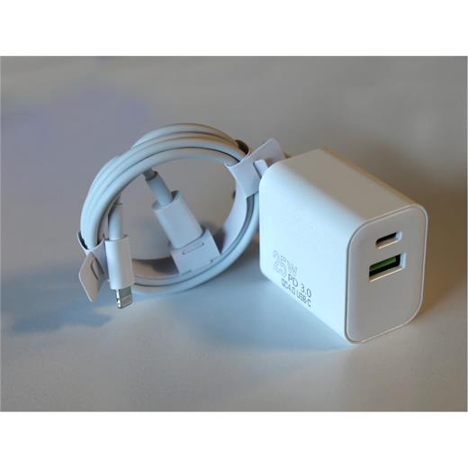 Elba Elb05-Pd-25Wıos Beyaz 25W Usb-C Ev Şarj Kafa+1Mt Type-C To Lightnıng Kablo Pd3.0-Qc4.0 Hızlı Ş (750.60.35.0074)