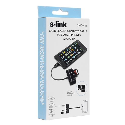 S-Link Smg-423 Micro Usb To Cep Tel Kart Okuyucu + Hup Çevirici(750.60.50.0022)