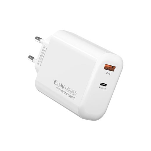 S-Link Sl-Ec69 Gan Pd 65W - Qc 18W Type Usb-C +Usb A Hızlı Beyaz Ev-Notebook Şarj Adaptör(750.60.65.0021)