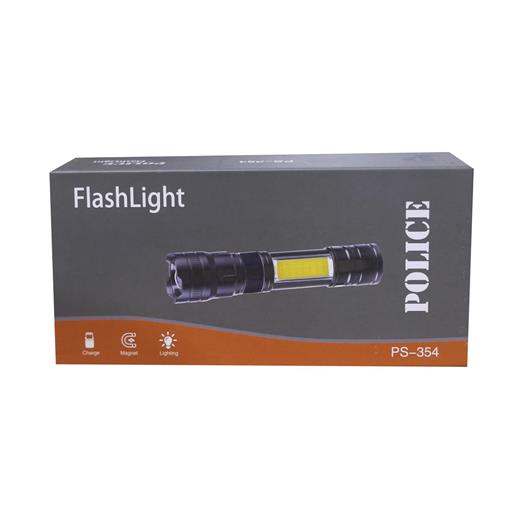 Polıce Ps-354  Zoom  Kırmızı İkaz Işıklı Ve Magnet Özellikli  Şarjlı El Feneri(800.20.40.0028)