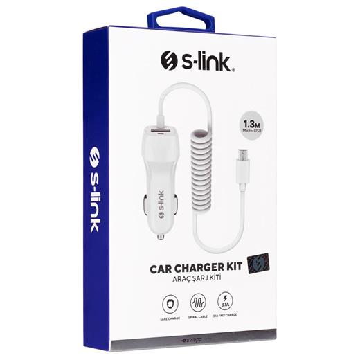 S-Link Swapp Sw-C735 Type-C Kablolu 5V 3.1A Kablolu Araç Şarj Cihazı(800.30.20.0084)
