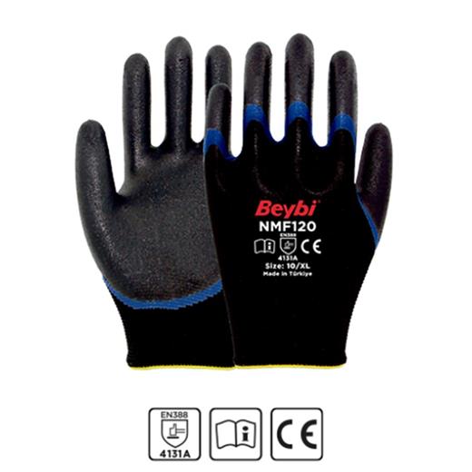 Beybi Nmf120 10 Beden 12Li Mikro Köpük 1-2 Nitril Kaplı Polyester Örgü Eldiven(800.40.10.0074)
